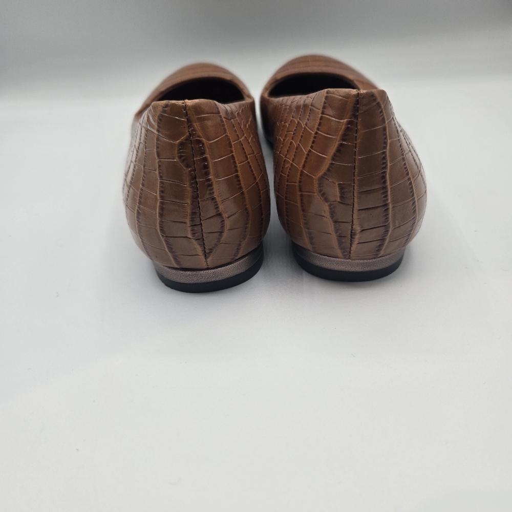 Vionic Brown Croc-Embossed Ballet Flats - Picture 4 of 8